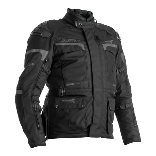 Image of RST Pro Series Adventure-X Mens Textile Jacket Motorcycle Motorbike Adventure Riding Sports CE Approved Jaket (Black/Black,40)
