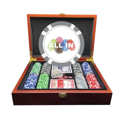 200 Ct. Mahogany Luxury Custom Poker Chip Set - 8 Stripe