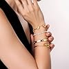 GIVCHO 18K Gold Plated Nail Love Bangle Bracelet Set for Women Stackable Floral Clover Adjustable Tennis Bracelet Non Tarnish Gift Jewelry for Christmas Valentines Birthday Mother's Day (Gold) #3