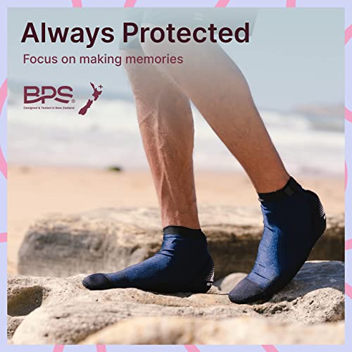 Bps 'Second Skin' Super Stretch Water Socks - Antislip Socks Durable Tougher Sole For Swimming, Surfing, Beach Sport Lightweight Sand Proof Sock For Water And Sand - Low Cut (Navy Blue, S) #TOP6