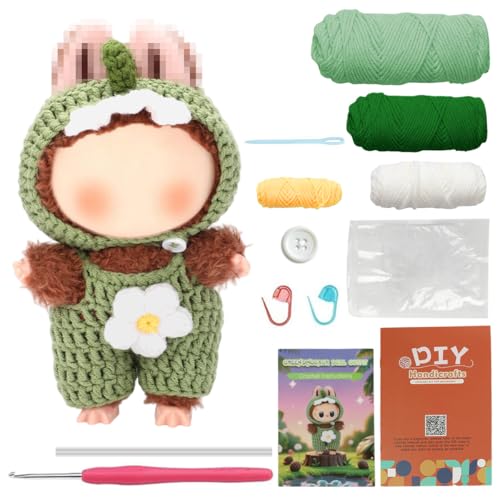 Image of Fancyku Dinosaur Crochet Kit for 4 and 6 Inch Figures, DIY Jumpsuit
