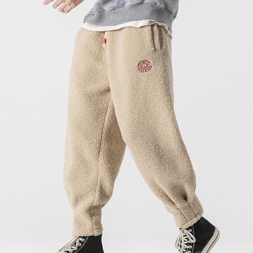 Pantalon Jogging Homme Cargo Hiver - Doublure Sherpa Chaude, Coupe Ample, Poches, élastique Taille