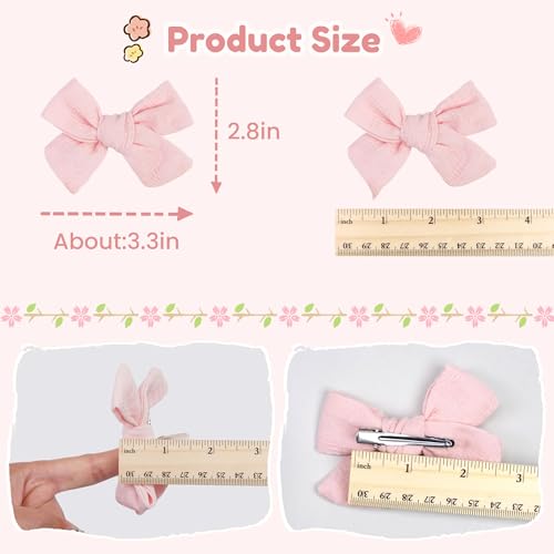 Image of CELLOT 40 Pieces Girls Hair Bows Linen Fabric Bows Alligator Clips Hair Accessories for Little Girls Toddlers Kids and Teens