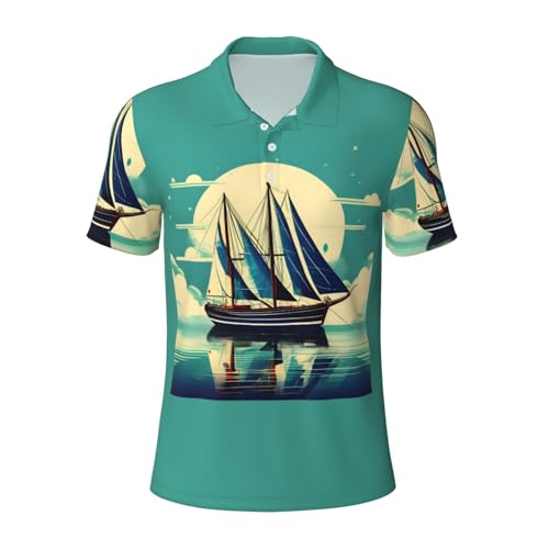 Polo homme manches courtes respirant motif voile vêtement été décontracté chic