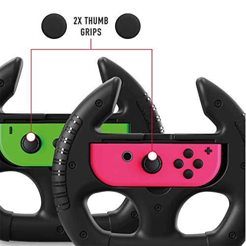 Volantes Joy-Con Nintendo Switch negros con empuñaduras analógicas STEALTH 6