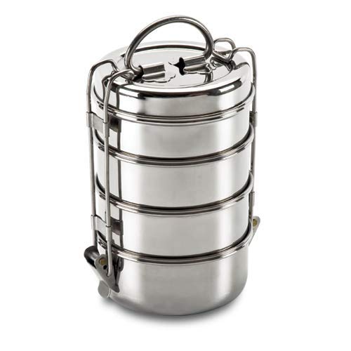 Buy DishGo® Stainless Steel Four Compartment Tiffin Box for Office