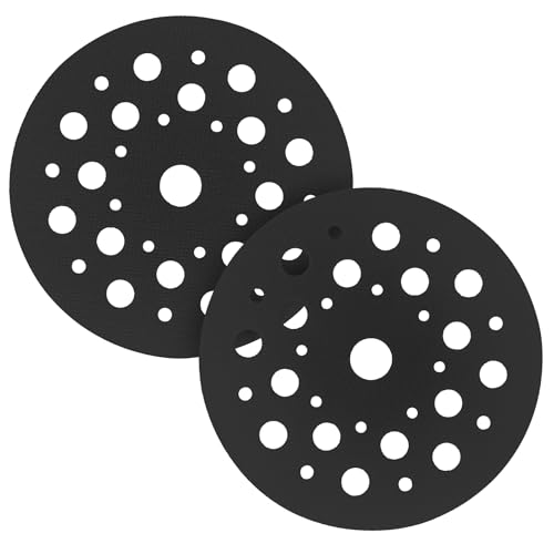 SpeTool 2 discos de lijado de 125 mm de diámetro, 33 agujeros, compatible con Festool, Bosch, Dewalt y más, almohadilla protectora para lijadora orbital, almohadilla de interfaz de duradera