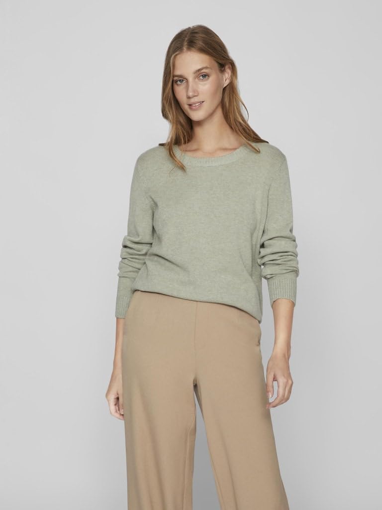 VILA Viril O-Neck L/S Knit Top - Noos Pull-Over Femme (Lot de 1)