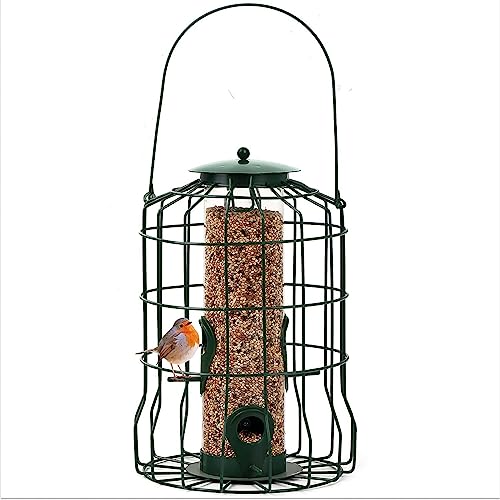 Mangeoire oiseaux de haute qualité structure robuste suspendue avec toit protecteur vert - 6