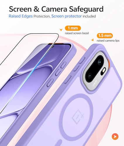 Image of FNTCASE for Oneplus 15R Case: Magnetic Matte Translucent Frosted Slim Shockproof Cell Phone Cover | Durable Screen Protector | Military Grade Protection Drop Proof Protective Cases, 6.83 inches