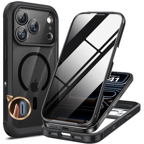 Image of Miracase for 18 Pro Max Case with Privacy Screen Protector, Black