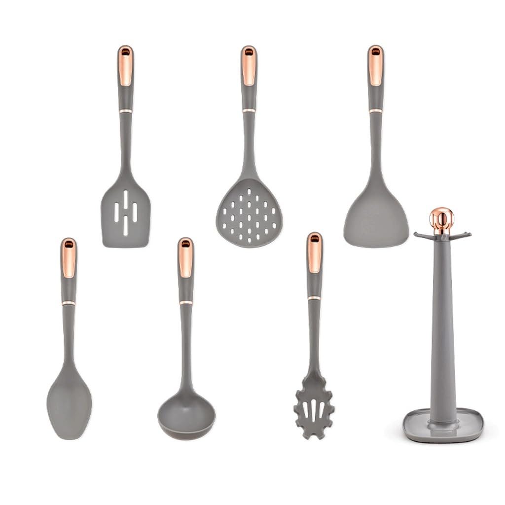 Ustensiles de cuisine en silicone de qualité alimentaire et spatule or rose pour outils de cuisine