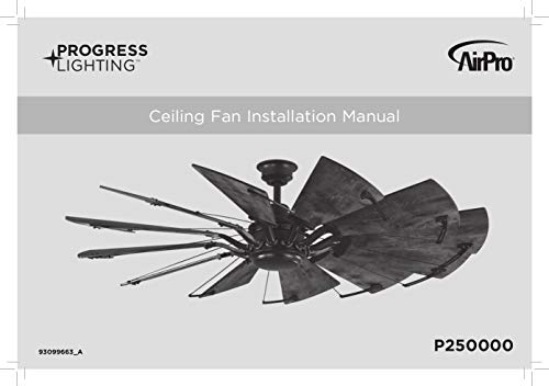 Progress Lighting P250000-129 Springer Collection DC Motor Windmill Farmhouse, 60-Inch, 12-Blade Ceiling Fan, Architectural Bronze - Image 20