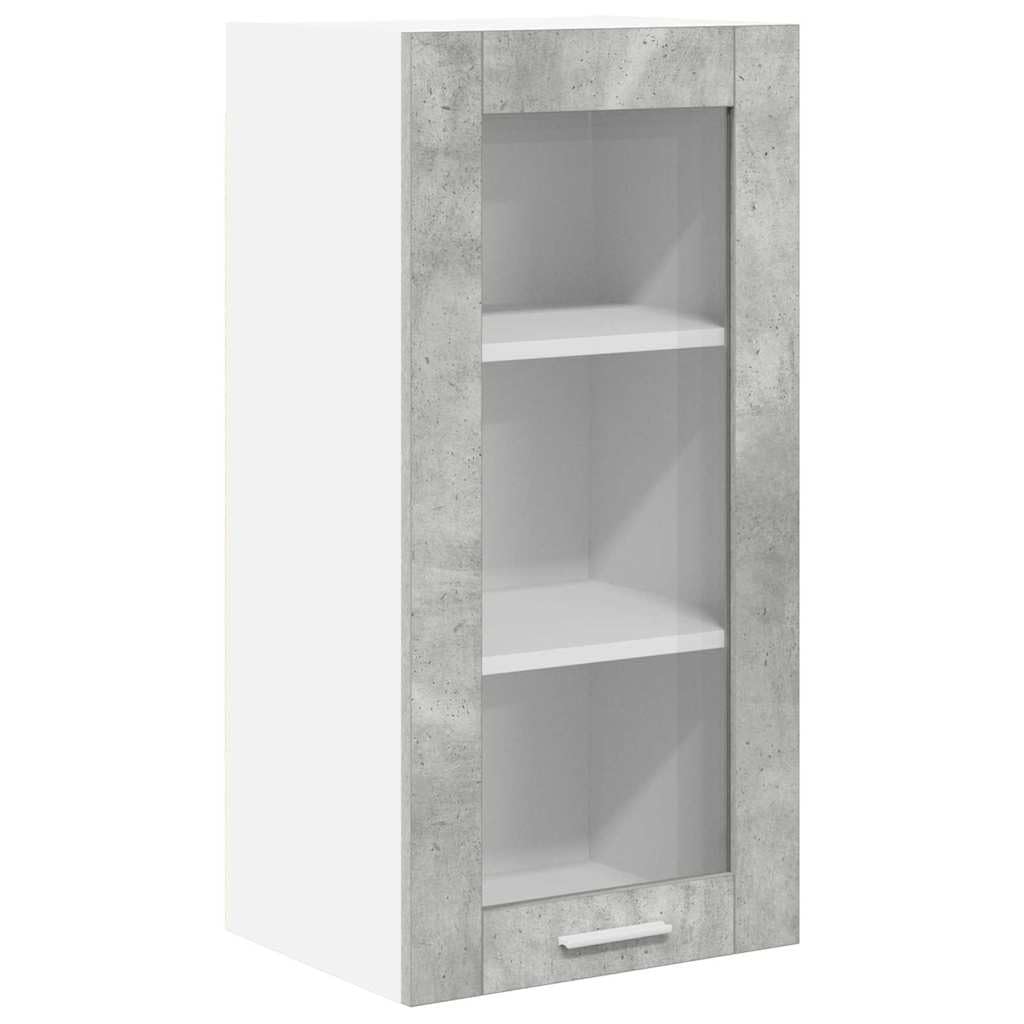 Concrete Gray Engineered Wood Kitchen Wall Cabinet