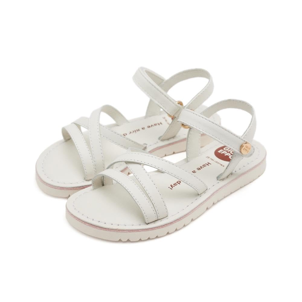 GIOSEPPO Girls Tolland Flat Sandal, White, 13.5 UK Child