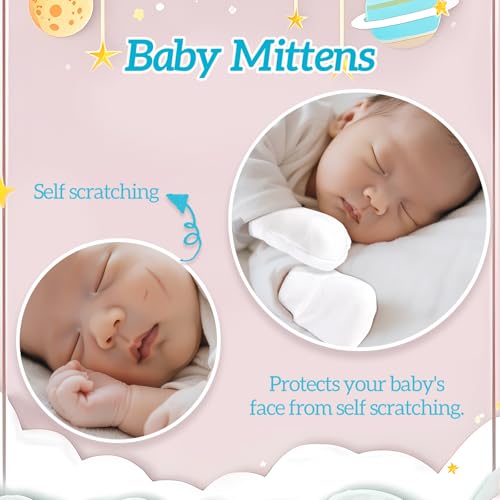 No Scratch Baby Mittens Newborn Infant Toddler Mittens Soft Elastic Wrist Gloves Mitten for 0-6 Months Boys Girls3