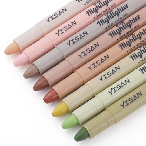 YISAN Bible Highlighters Dry Highlighter No Bleeding 8 Earthy Colours 70658