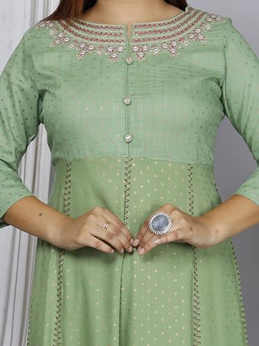 Image of Anarkali Kurta Pant Dupatta Set Embroidered