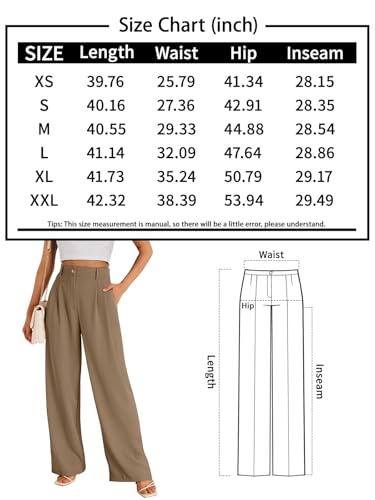 Lillusory Wide Leg Dress Pants Womens 2024 Summer Spring 2024 Trendy Business Work Trousers Dressy Flowy Suit Clothes Outfits Beige thumb #5