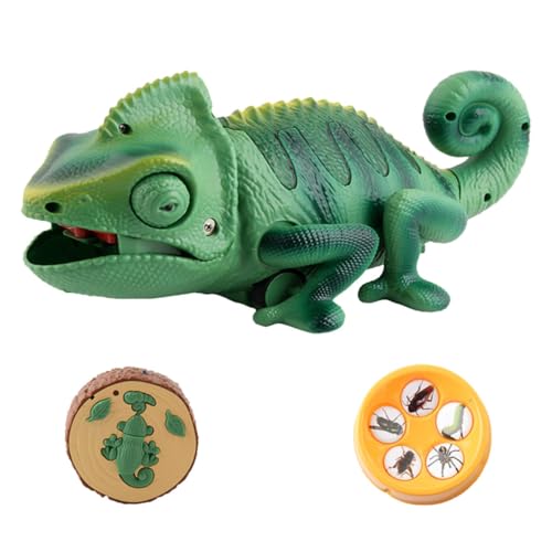 Lézard électrique vert à télécommande et effets de lumière