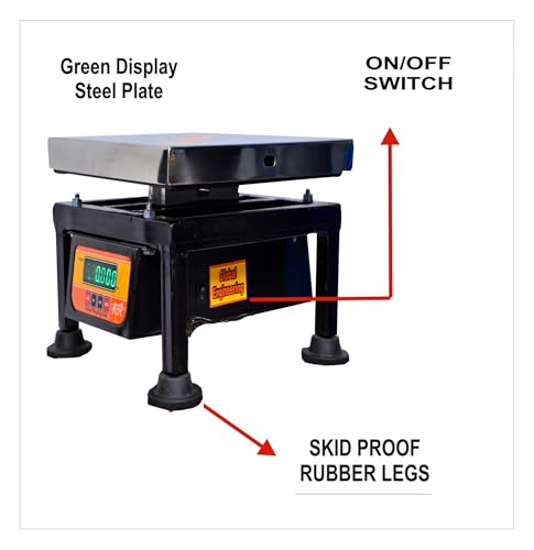 Image of Weighing Scale Maximum weight 100kg x 10g Weight Machine for Shop,12x12 inch for Kirana Shop, Kitchen Store and Factories Digital Computer kanda.789 (12x12 SS Pole) Color name - Black