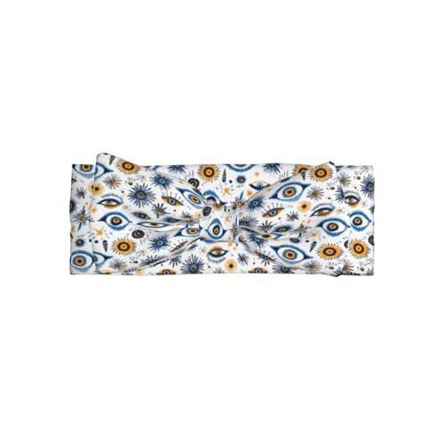 Blue Eyes Print Baby Girl Bows Headbands Baby Girls Newborn Headbands Infant Toddlers 0-6 Months