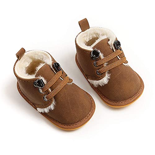Baby Boys Girls Booties Fleece Anti-Slip Soft Sole Boots Toddler First Walker Warm Shoes4