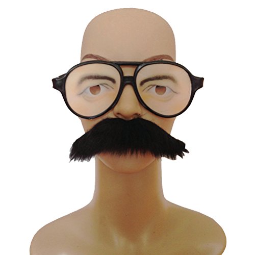 LUOEM Ojos divertidos Gafas con bigote falso autoadhesivo