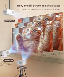 Magcubic Smart Mini Projector with 4K & 8K Support, Portable Projector with WiFi 6 and Bluetooth 5.4, 600 ANSI, Auto Focus & Keystone, Native 1080P Movie Projecteur for Home Outdoor