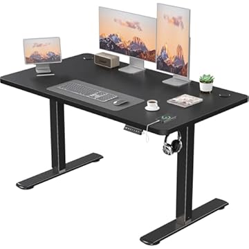 JUMMICO Scrivania Regolabile in Altezza con Caricatore USB, Scrivania Regolabile Elettrica 120 x 60 cm, Standing Desk