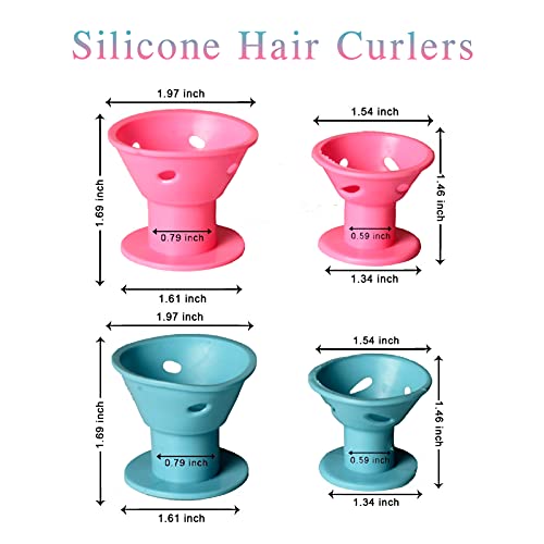 image for 40 Pcs Magic Hair Rollers, Smilco Silicone Hair Curlers Set Including 