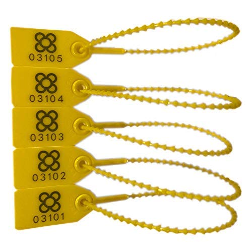 Buy DOJA BarcelonaYellow Plastic Security Tags Pack 200 24 cm Length Numbered Seals, fire