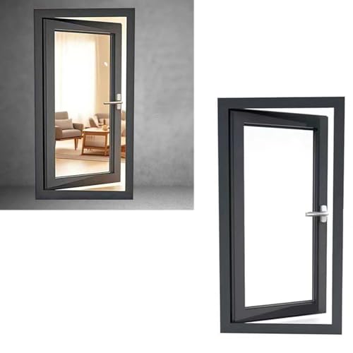 Ventana para Sótano Aluminio Reforzado Diseño con Apertura hacia La Derecha/Izquierda/Arriba con Vidrio Templado para Cocina Gallinero