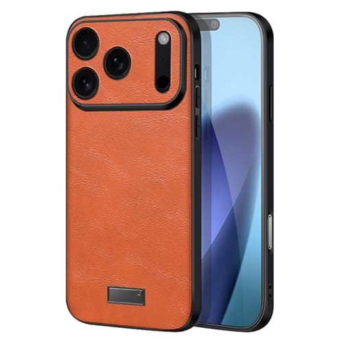 Coque rétro professionnelle iPhone 17 Air étui cuir orange idéal pour vos rendez-vous
