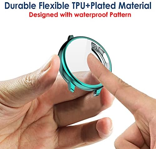 Simpeak 5-Pack Screen Protector Case Compatible with Samsung Galaxy Watch Active 2 44mm, TPU Soft Screen Protector Bumper Cover, Rose Pink+Blue+Black+Clear+Silver