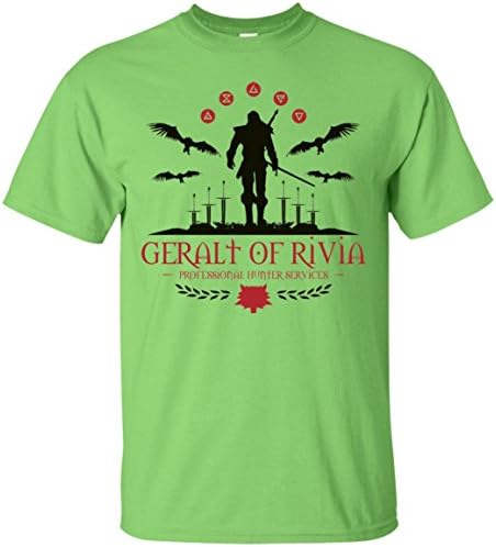 RUHUI Men's The Witcher 3 Wild Hunt Graphic T-Shirt Small Lime