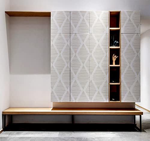 Image of Modern Peel and Stick Wallpaper Boho Geometric Contact Paper 17.3''x393''