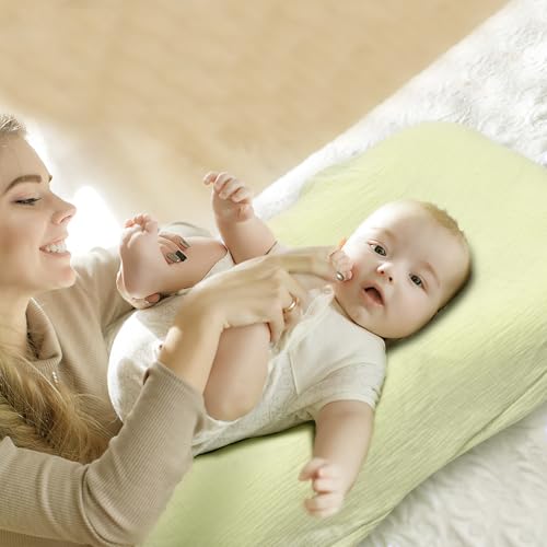 Image of Infant Support Cushion - Baby Support Cushion for Newborn, 0-24 Months, Portable Tummy Time Mat for Home and Travel, Soft Cotton, Supervised Use, Baby Essentials Gift, (1 Lounger + 1 Cover)