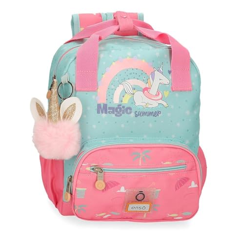 Sac à dos d'école à roulettes Enso Magic rose et bleu pour enfant
