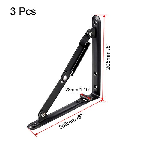 Équerre pliable en acier au carbone de 205 mm pour support mural rigide - 3