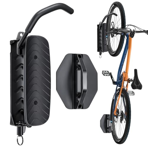 Image of BYHUME Bike Rack Garage,Bike Wall Mount, 150 Swivel & Space-Saving Vertical Bike Hangers for Storage, Sturdy Bike Stand Holds Up to 66lbs, Easy to Install, 1 Pack