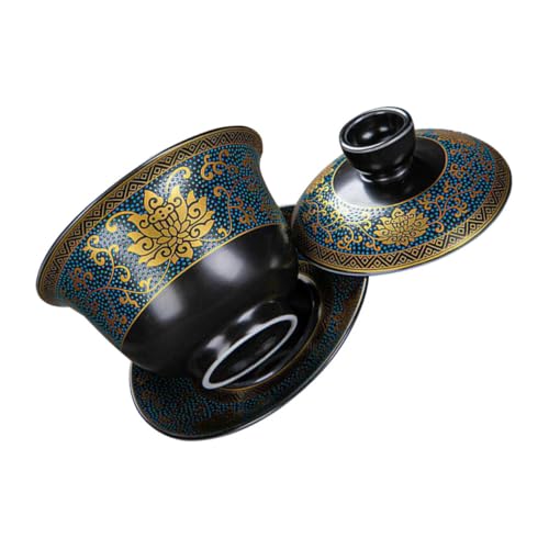 WEKADRIN Taza de Té Tradicional de Esmaltada Sopera Artesanal con Tapa Estilo Clásico para Ceremonia Gong Fu y Decoración Elegante WEKADRIN Taza de Té Tradicional de Esmaltada Sopera Artesanal con Tapa Estilo Clásico para Ceremonia Gong Fu y Decoración Elegante
