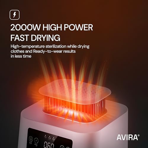 Image of Avira 2000W High-Speed Electric Cloth Dryer | Foldable & Portable with Remote | Dries 15kg Laundry in 60 Mins | Energy Efficient & Safe for Home Us