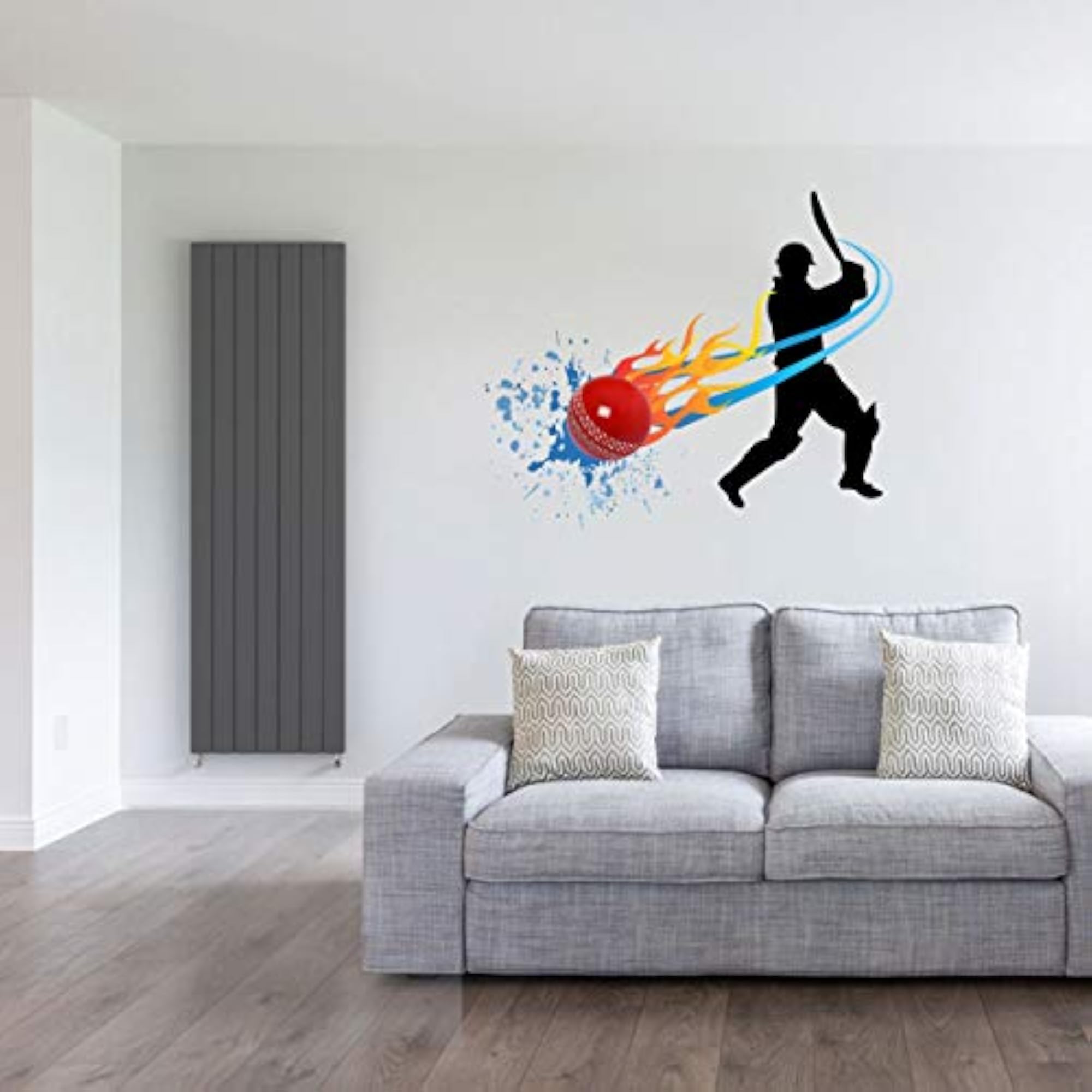Cricketer Playing Cricket Wall Sticker, 76x92 cm