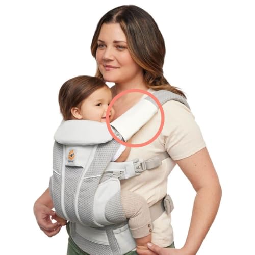 Ergobaby Beiß-Pad Schultergurtschoner Lätzchen für Babytragen, 2 Stück Teething Pad Baumwolle Saugfähig, Natural