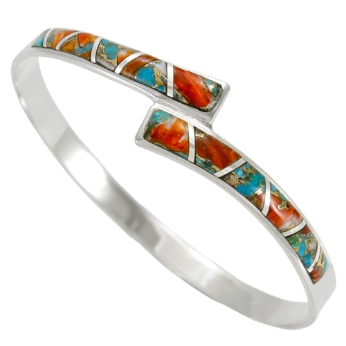 Turquoise Bracelet Sterling Silver 925 Genuine Gemstone Bangle Bracelet