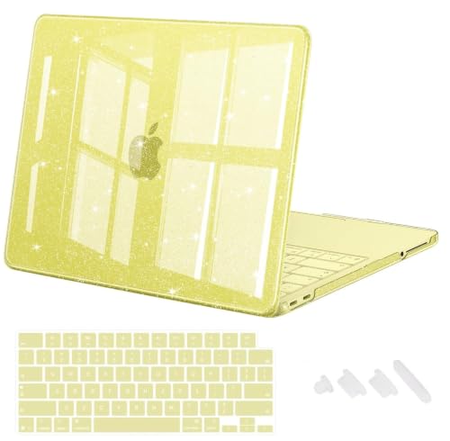 Image of Midkart Compatible with MacBook Neo Case 13 inch 2026 Release Model A3404 with A18 Pro Chip Hard Shell Case Cover with Keyguard and Dustplugs, Citrus Transparent Glitter