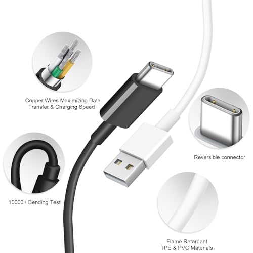 Image of USB to USB C Cable for iPhone 17 16 15 Type C Carplay 5FT USB C Cable Black