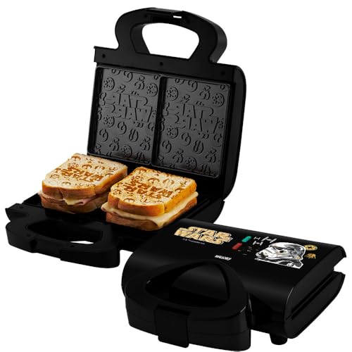 Sanduicheira El&eacute;trica Mallory Star Wars Empire Plates &ndash; Superf&iacute;cie Antiaderente, Luzes LED,...