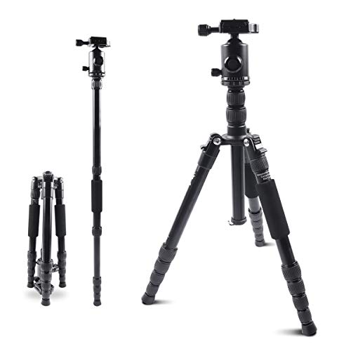 Mifotto Camera Tripod Travel Monopod 45 Inch, Compact Lightweight Tripods Stand with 360